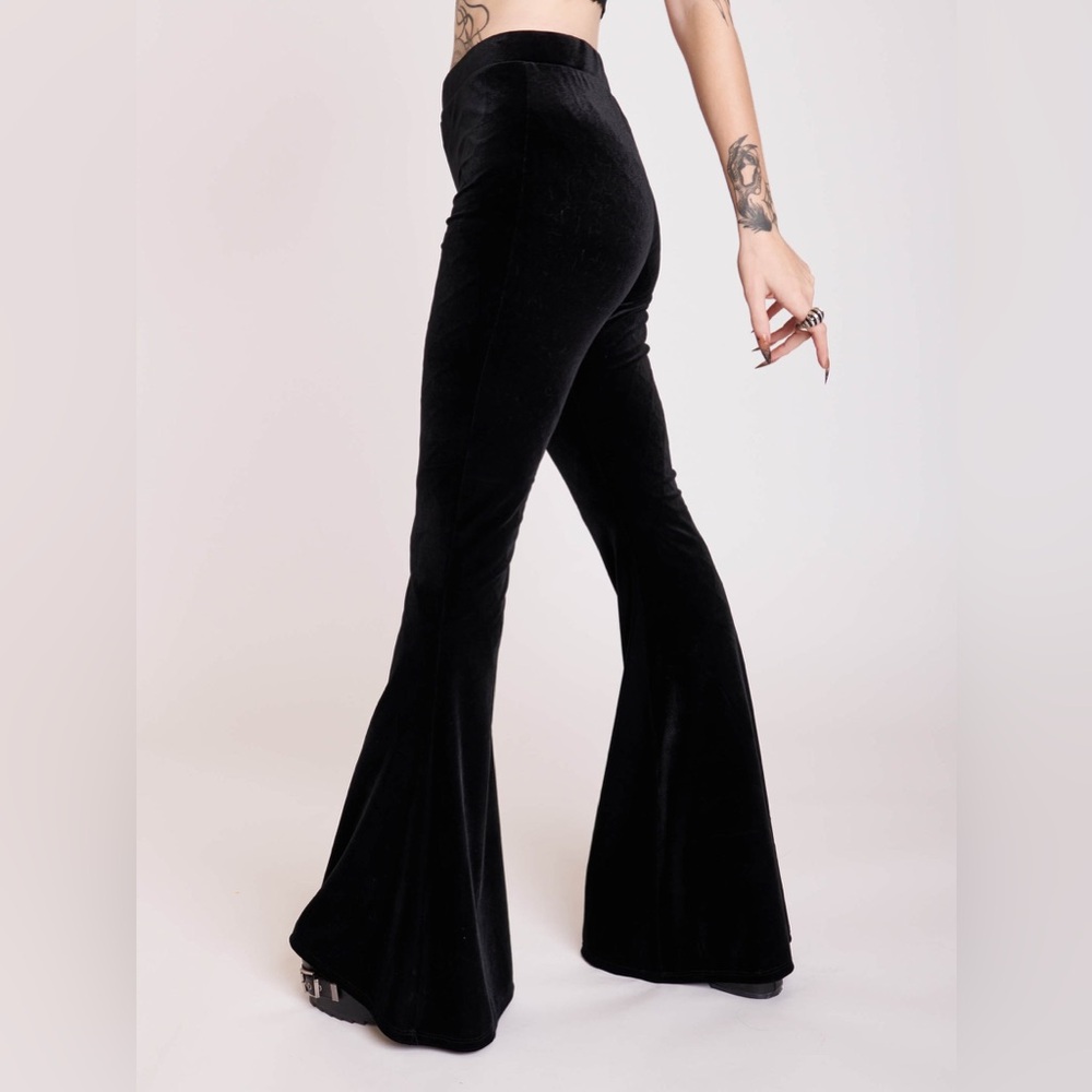 Midnight Hour - Velvet Flared Leggings